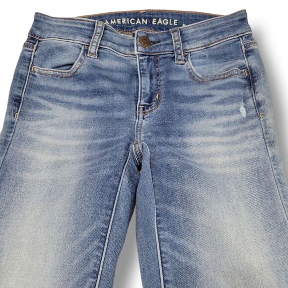 American Eagle Jeans Size 0 American Eagle Outfitters Super Stretch Jegging Blue - Picture 3 of 7